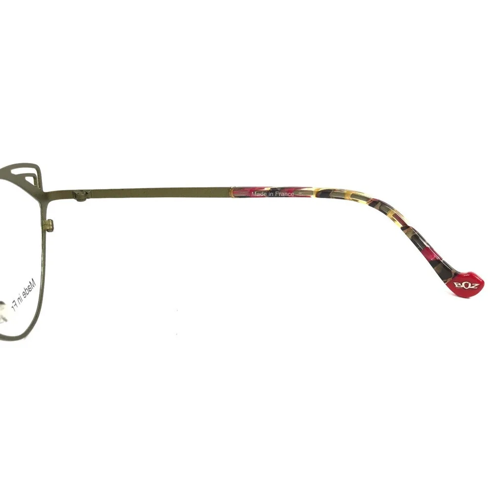 BOZ by J.F. Rey Eyeglasses Frames NIKI 3540 Red Khaki Green Wire Rim 55-15-140